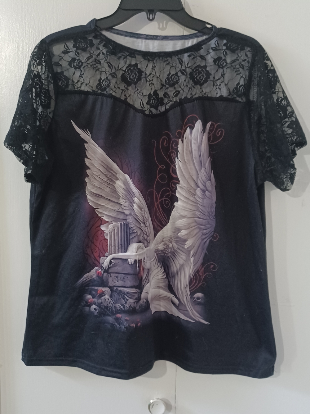 Black Lace Angel Graphic Tee